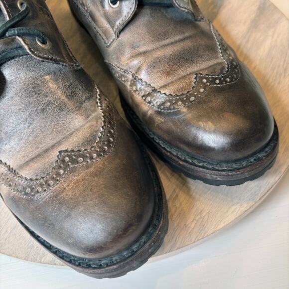 Freebird by Steven Bradford II Men’s 11 Wingtip Combat Boots Gray Leather - Picture 11 of 11